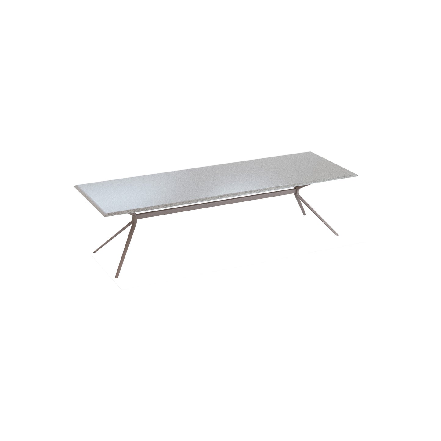 Moai Rectangle table with top in speckled aluminium