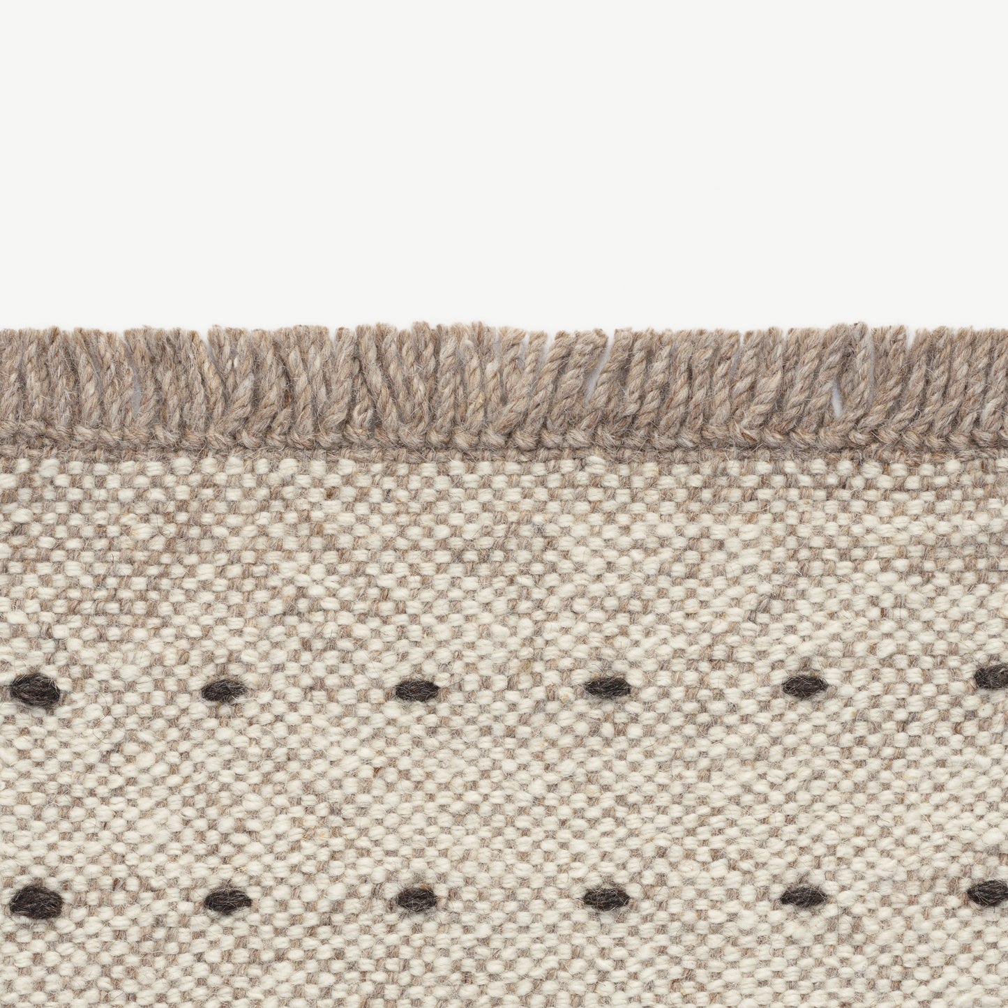Yield Dot Naturally Coloured Fringes Rug