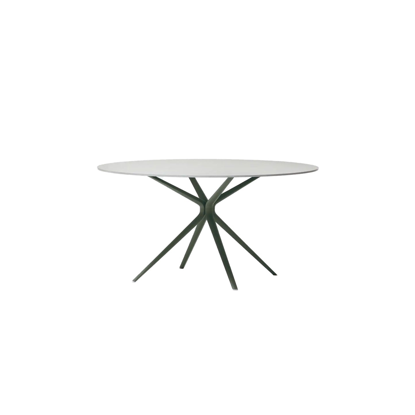 Moai Round table with top in porcelain stoneware
