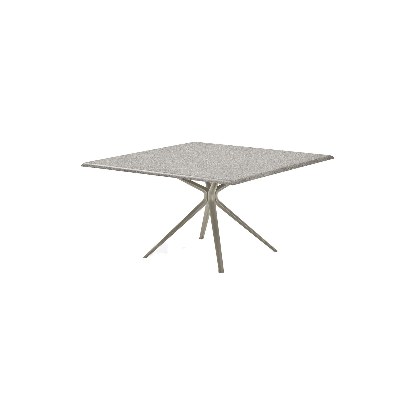 Moai Square table with top in speckled aluminium