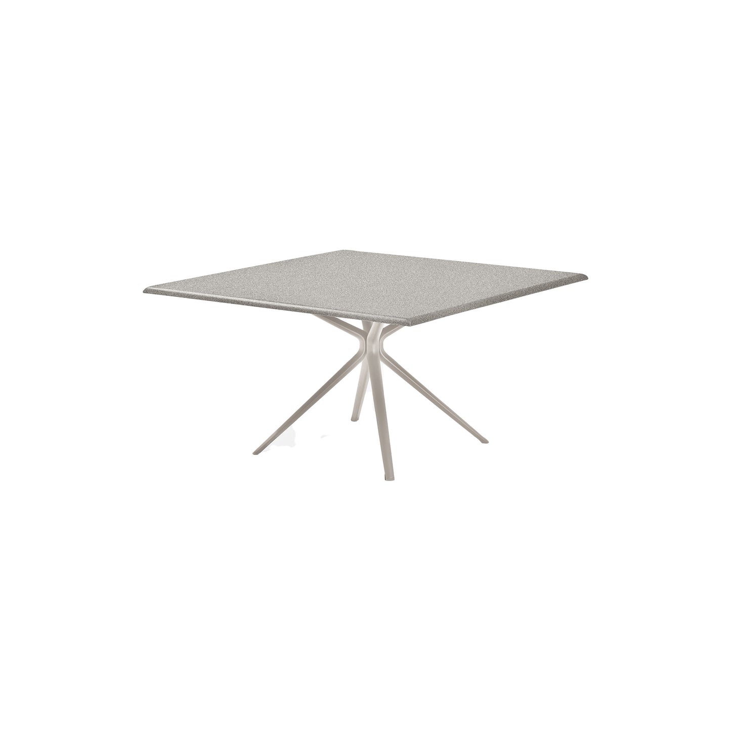 Moai Square table with top in speckled aluminium