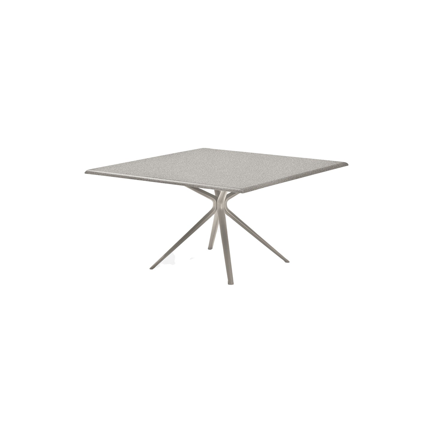 Moai Square table with top in speckled aluminium