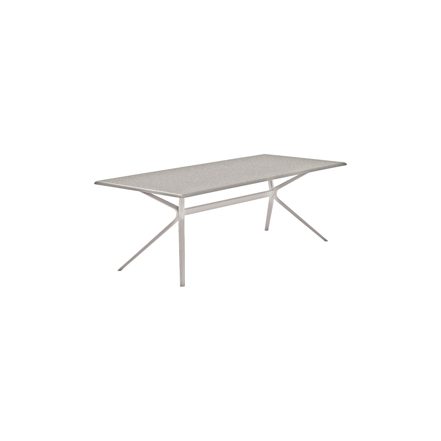 Moai Rectangle table with top in speckled aluminium