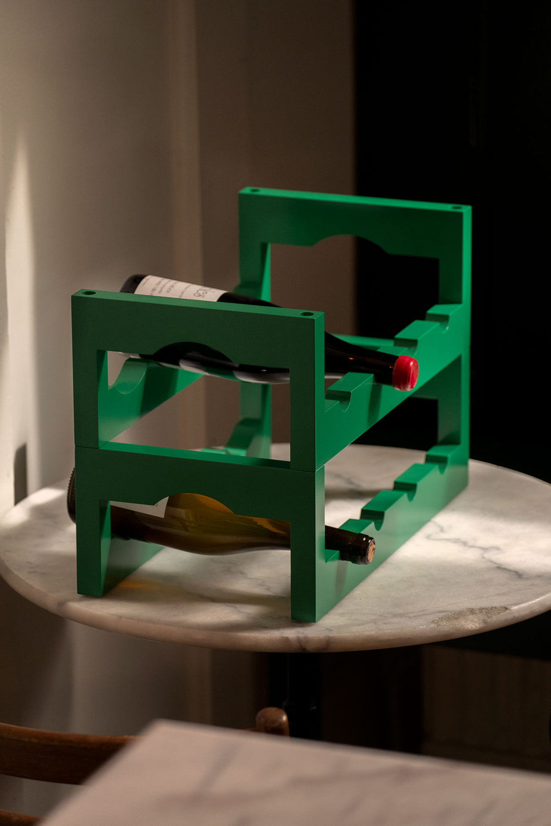 New and Now: SILO WINE RACK IN PEA GREEN