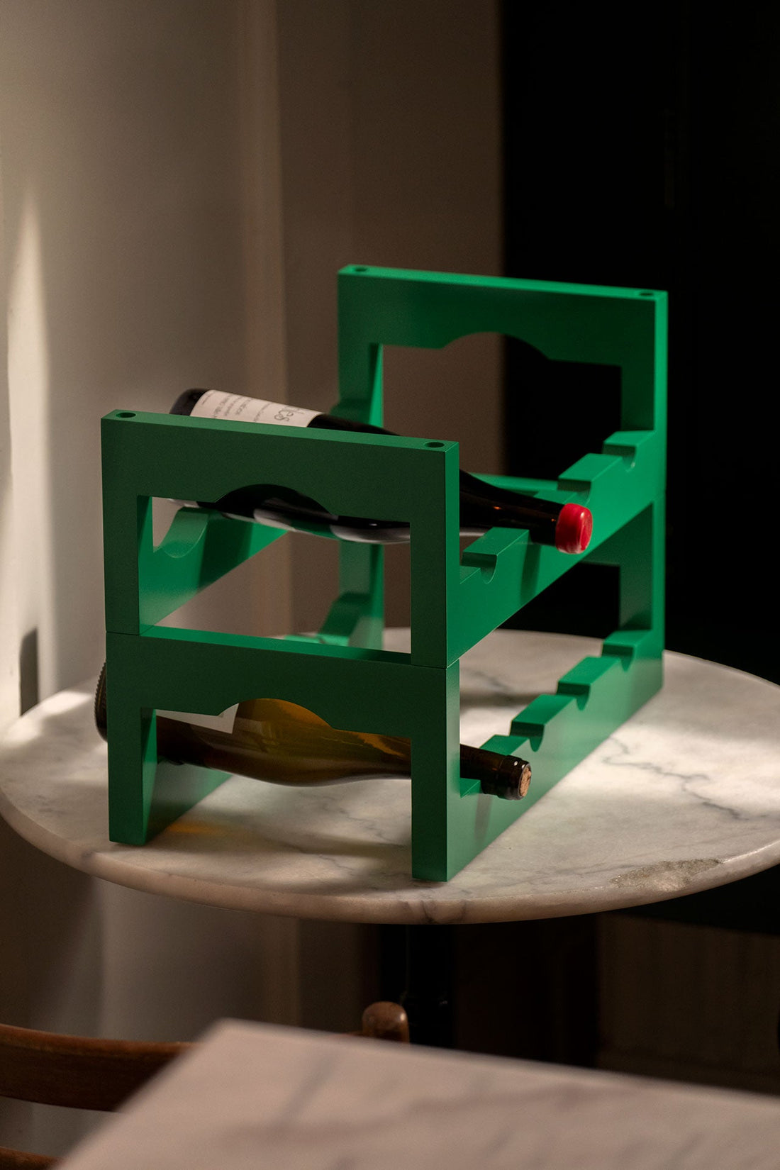 New and Now: SILO WINE RACK IN PEA GREEN - District Furniture
