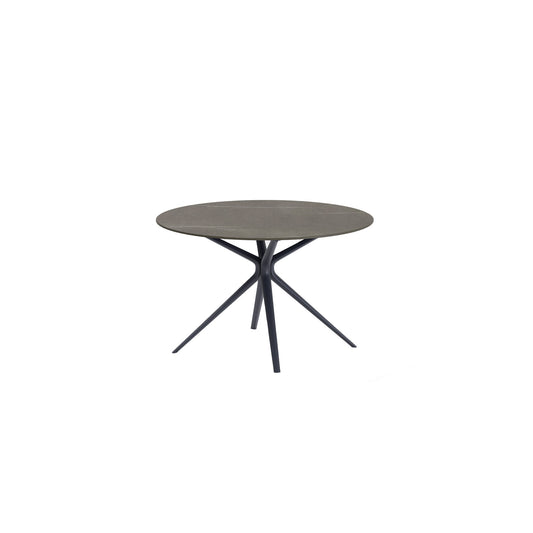Moai Round table with top in porcelain stoneware