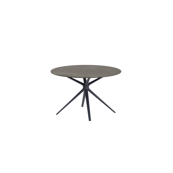 Moai Round table with top in porcelain stoneware