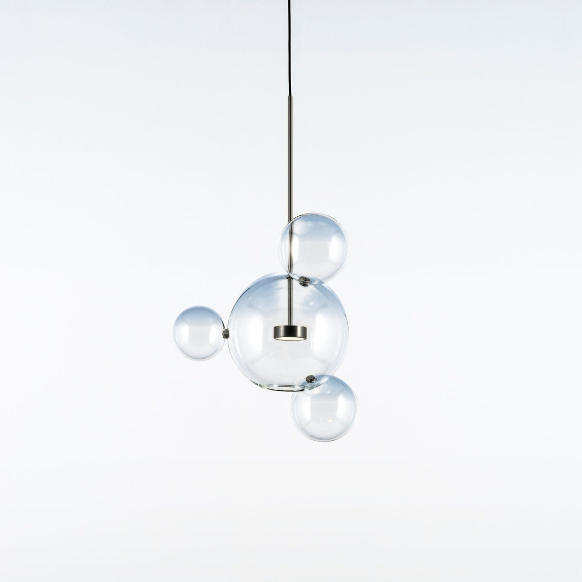 Bolle Pendant 04 in Blackened Brass / Light Blue - District Furniture