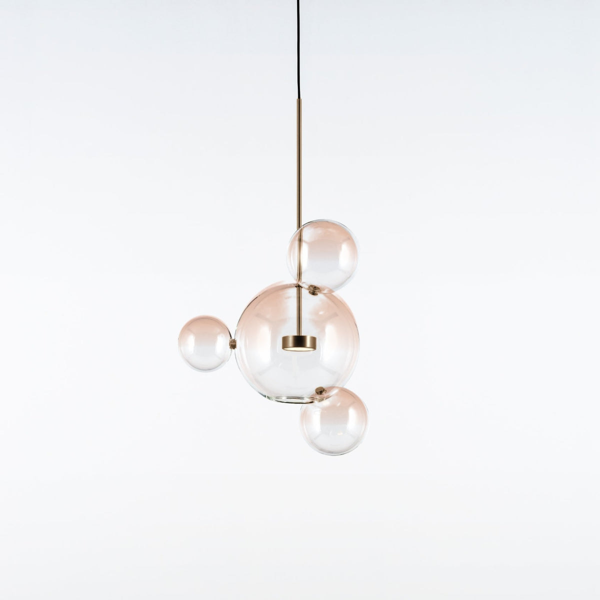 Bolle Pendant 04 in Brushed Bronze / Blush Peach - District Furniture