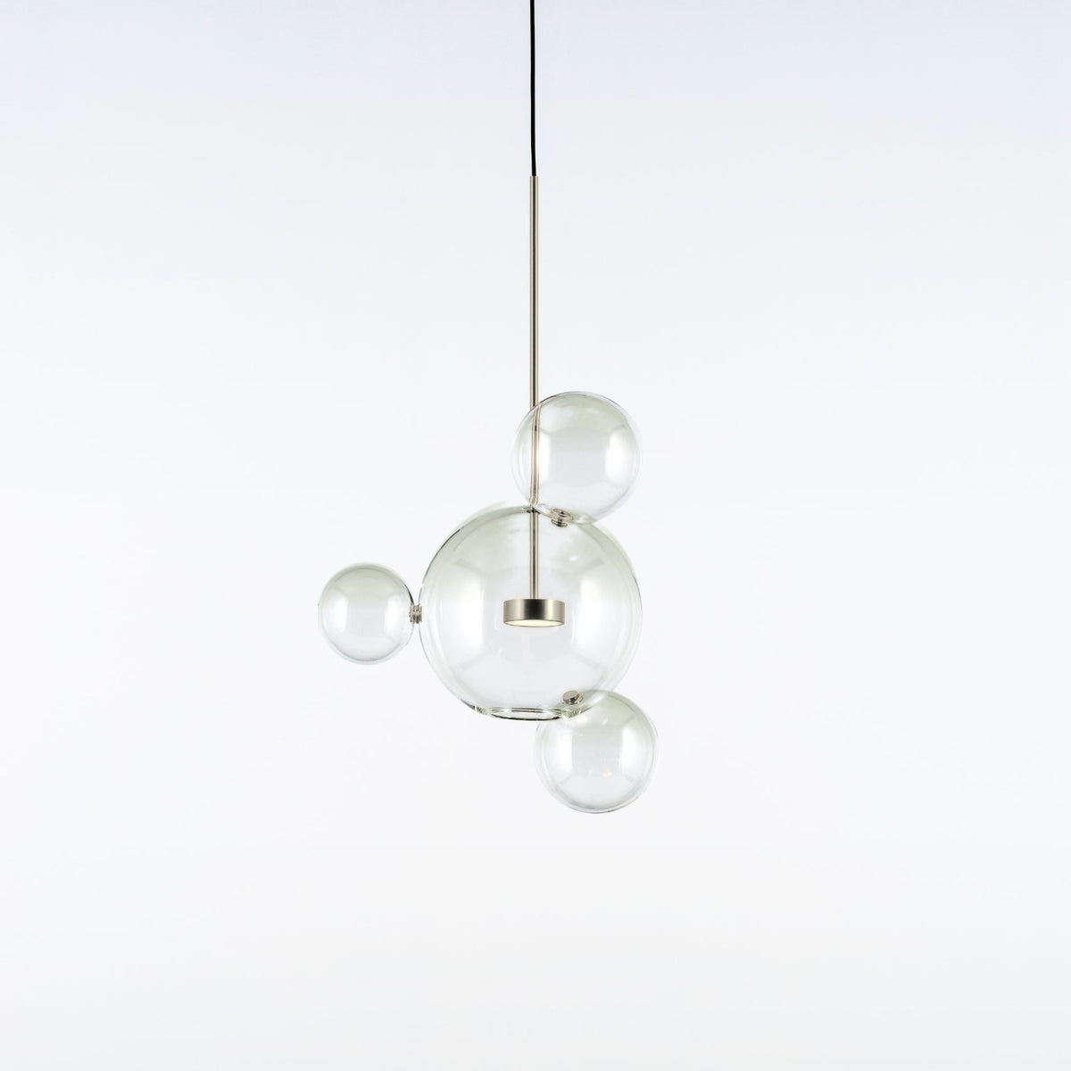 Bolle Pendant 04 in Brushed Nickel / Light Green - District Furniture