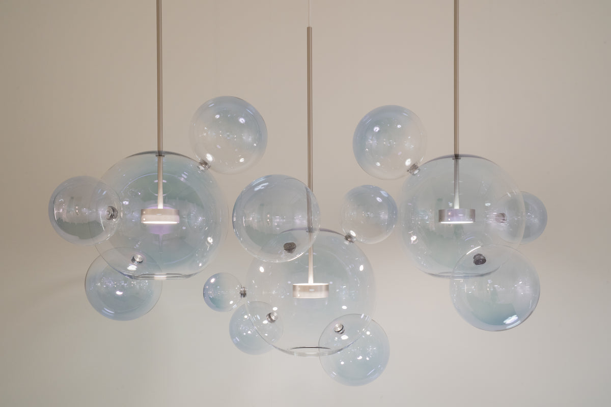 Bolle Pendants in coloured lustre glass - District Furniture