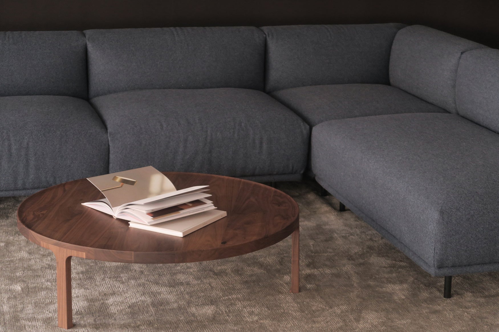 Journal Wood Coffee Table - Round - District Furniture