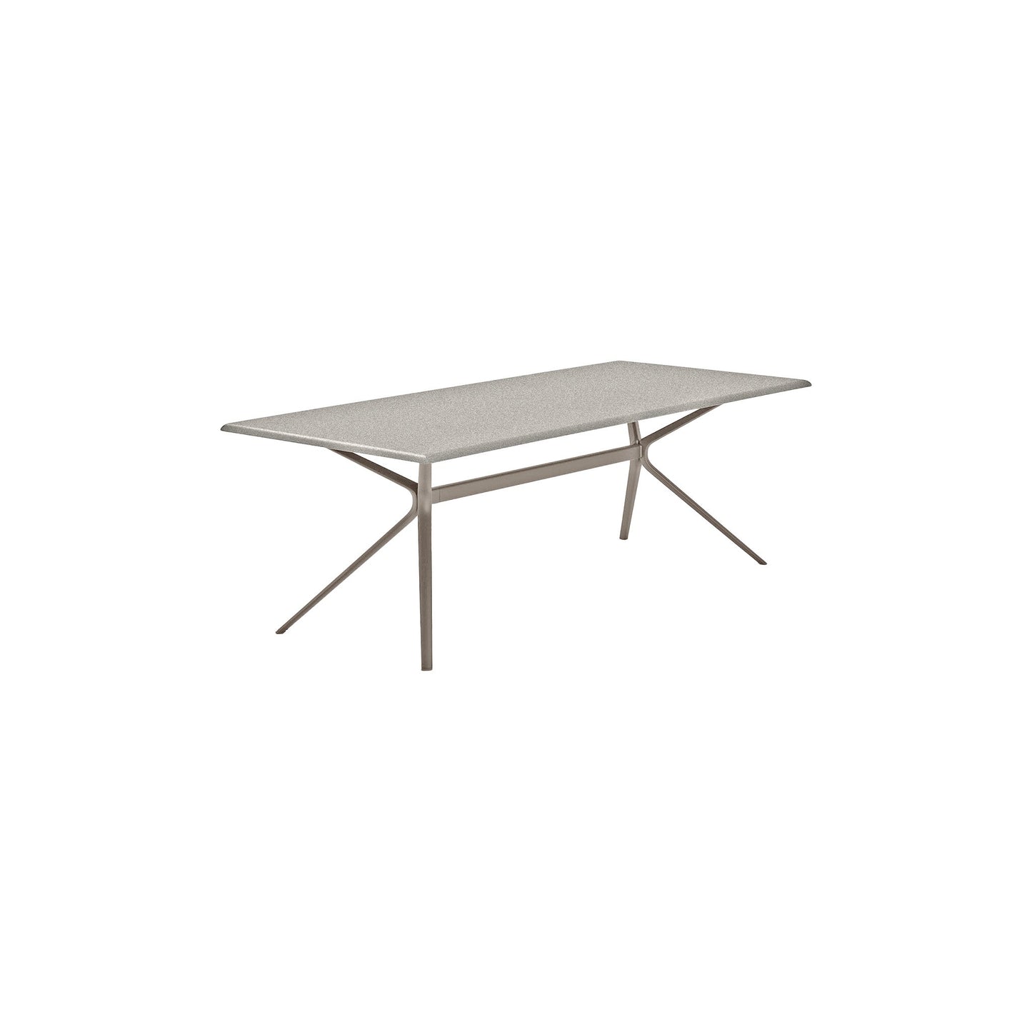 Moai Rectangle table with top in speckled aluminium - District Furniture