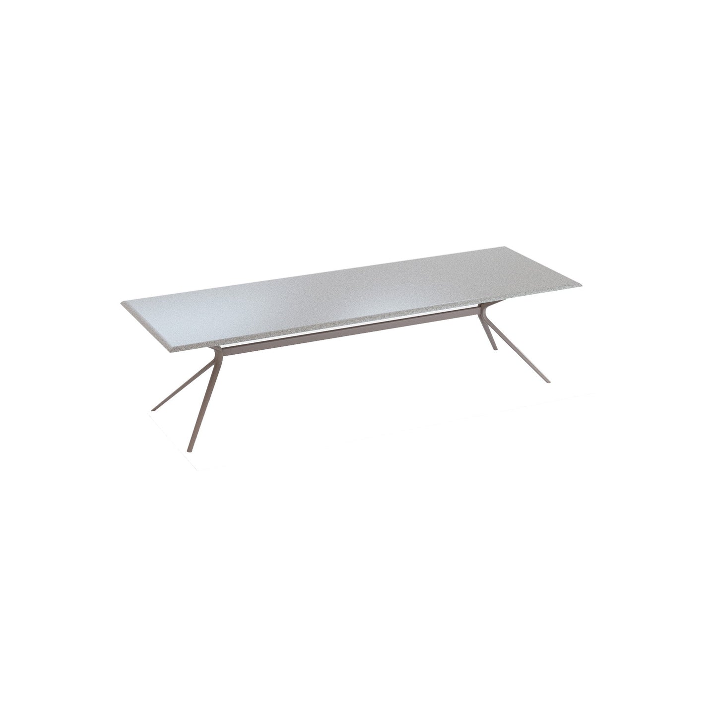 Moai Rectangle table with top in speckled aluminium - District Furniture