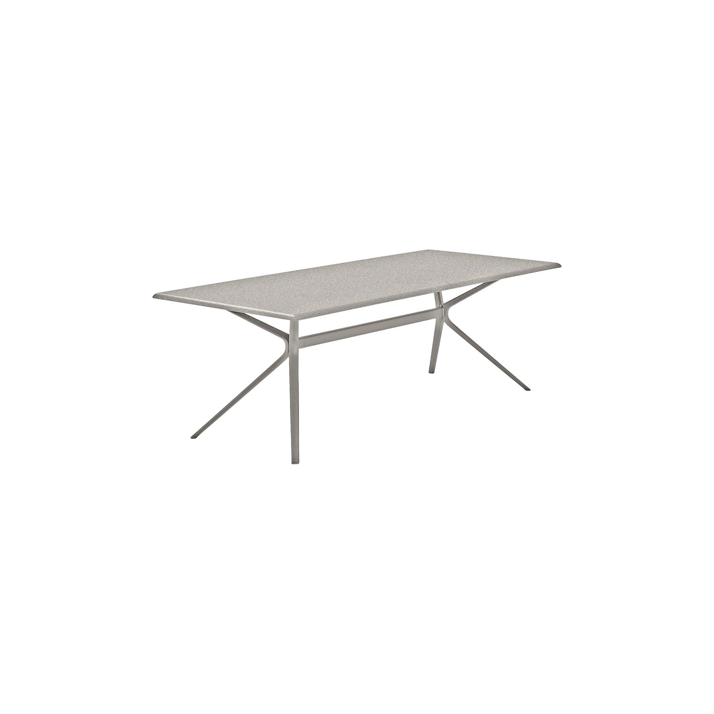 Moai Rectangle table with top in speckled aluminium - District Furniture