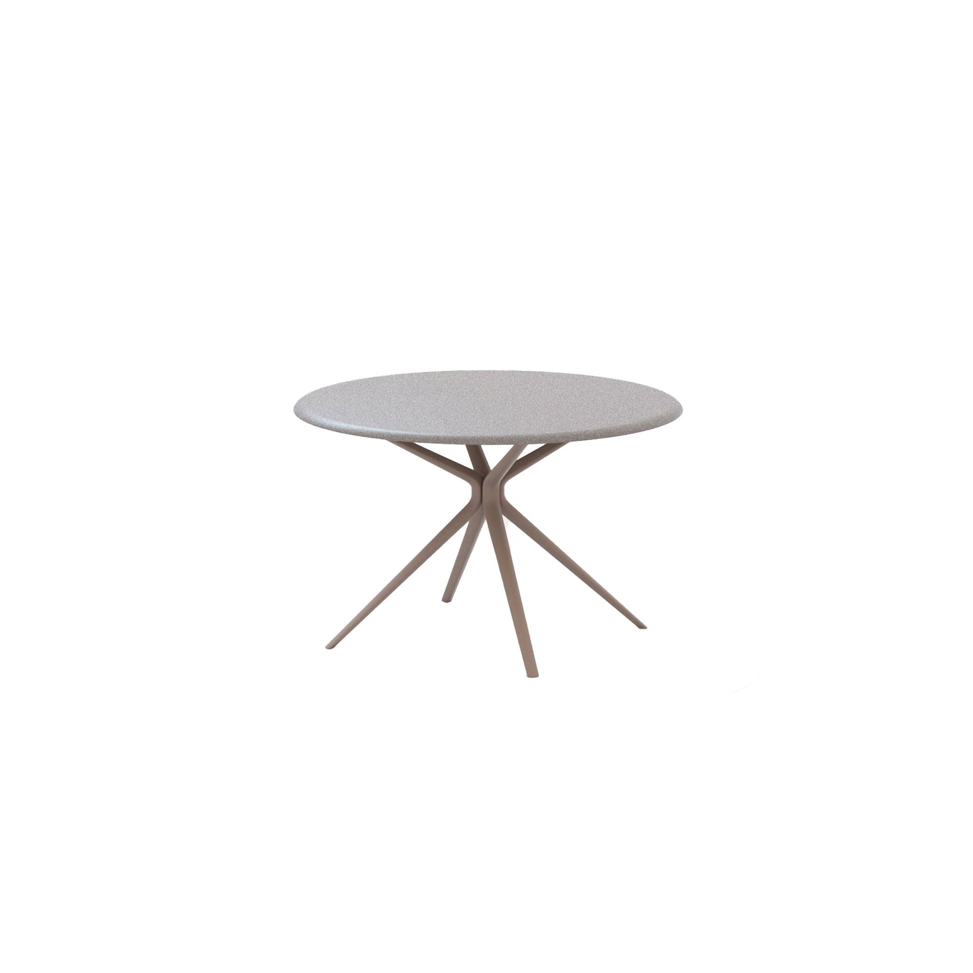 Moai Round table with top in speckled aluminium - District Furniture