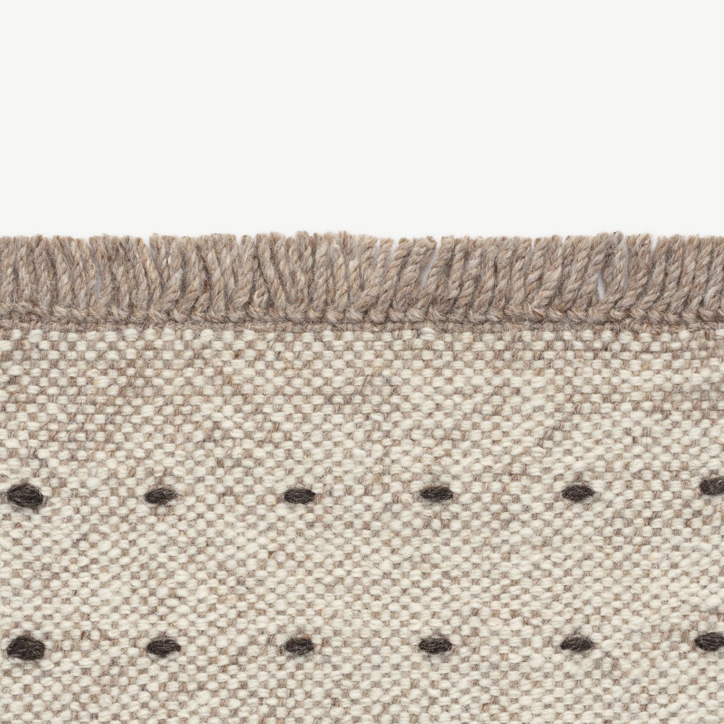 Yield Dot Naturally Coloured Fringes Rug - District Furniture
